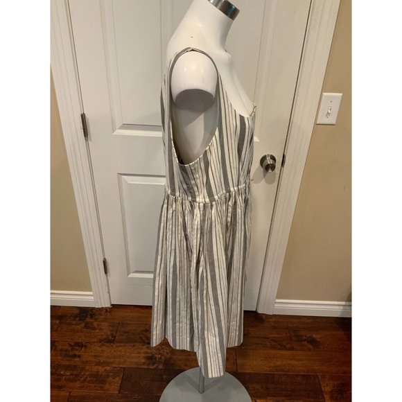 Rebecca Taylor White & Gray Striped Sundress "Empire Dress", Size 16 NWT! - Picture 5 of 8